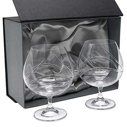 la galaica | Set de 2 Copas de Cristal para coñac o Brandy | Talladas a Mano | Colección Gastro.