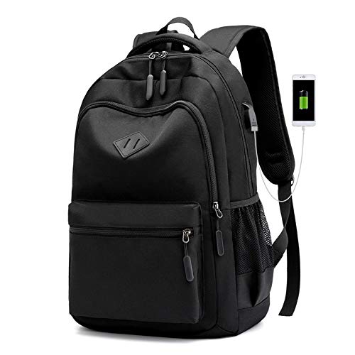 Lidoudou Mochila de Deportes al Aire Libre de Doble Hombro Mochila de Viaje de Ocio de Gran Capacidad (45 cm de Alto, 31 cm de Ancho), Tela de Nylon, Negro