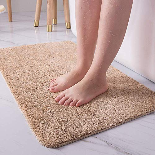 LiGG LiGG Alfombrillas de Baño Antideslizante Alfombrillas para Bañera Microfibra Alfombra de Baño Absorbente Alfombra para Bañera Lavable a Máquina(Beige,30 x 50 cm)