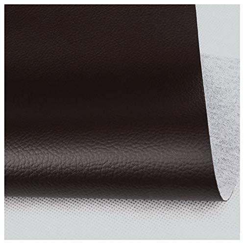 LILAMP Tapicería de Cuero Material Texturizado Tela de Cuero Sintético Resistente Material Ignífugo, Forro del Automóvil - Café Profundo 1 Metro 100 Cm X 138 Cm(Size:1.38x10m)