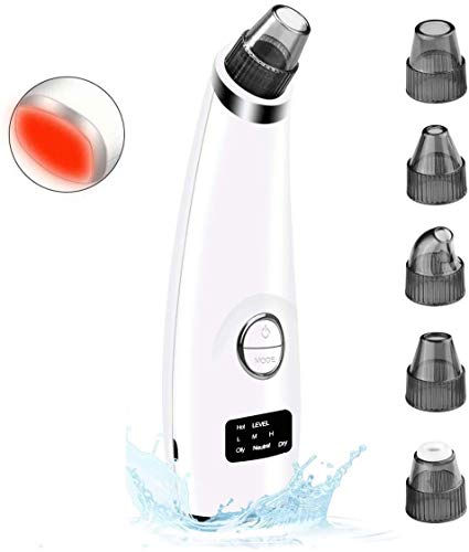 Limpiador de Poros, 5 Sondas Multifuncionales, Blackhead Remover Eliminador Puntos Negros con USB Carga Portáti, Electrónico Recargable con Pantalla LED