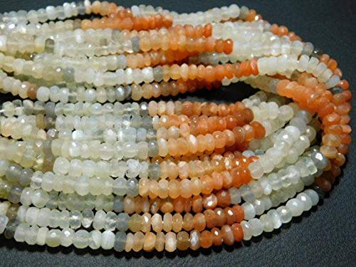 LKBEADS AA-Multi Moonstone facetado Rondelles - 33 cm de largo hebra - Medidas de las piedras - 8 mm