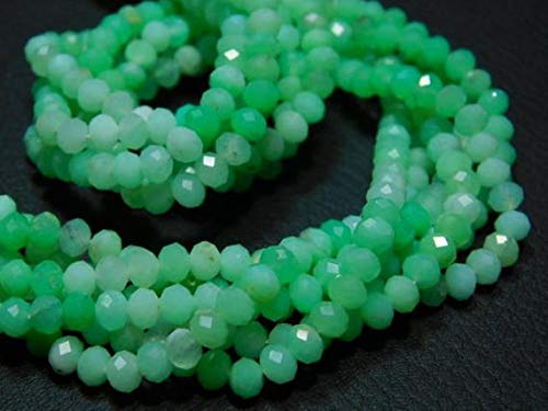 LKBEADS AAA-Chrysoprase - Rondelles de microcorte – 33 cm de largo – Medidas de las piedras: 4,50 mm