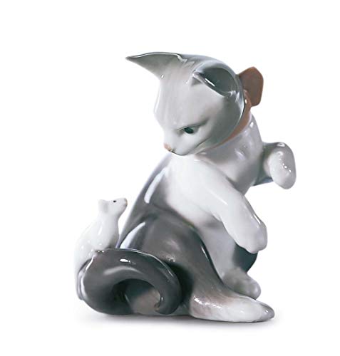 LLADRÓ Figura Gatito Pasmado. Figura Gato de Porcelana.