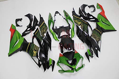 LoveMoto Carenados para ZX6R ZX-6R Ninja 636 2019 2020 ZX6R Kit de carenado de Material plástico ABS Moldeado por inyección para Moto Verde Negro