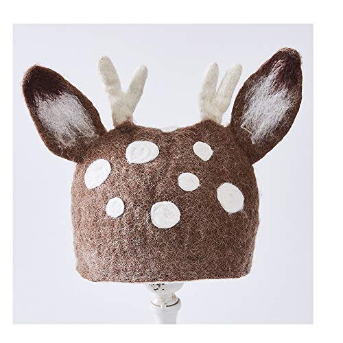 LULIJP Cap Cap Head Nueva Manera de Animales Hechos a Mano de Fieltro de Lana Boinas Cap señora Gift Bosque Precioso del Sombrero Tocado (Color : 1, Size : 56-58CM)