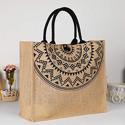 Lxxiulirzeu Bolsa de Hombro Grande de Mano de Las señoras de Bolso de Lona arpillera Bolsos de la Playa Tamaño Grande Bolsas de Viaje (Size : 36x40x15cm)