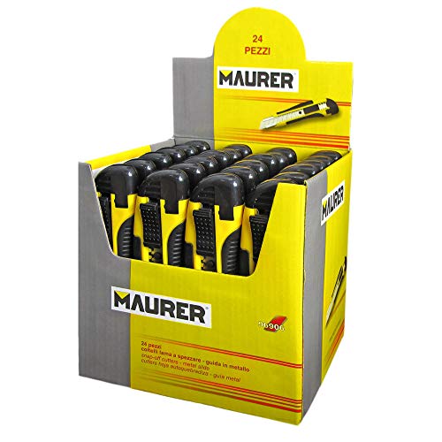 MAURER 2510781 Cutter 18 mm. con 2 Hojas (Expositor 24 Piezas)