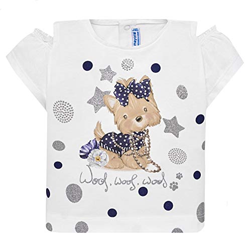 Mayoral - Camiseta de manga corta para niña con diseño de perro, color azul oscuro - 1,007 dB. azul oscuro 68 cm