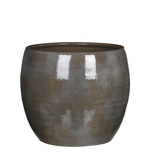 MICA Decorations 1002879 Lester – Macetero Redondo (Terracota Gris Altura 26 cm Diámetro 28