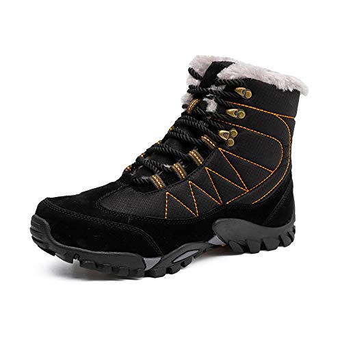 MNSSRN-MM De alto algodón de la tapa exterior zapatos, caliente y Velvet cómodo antideslizante resistente al desgaste Montañismo Senderismo botas de nieve,Negro,40