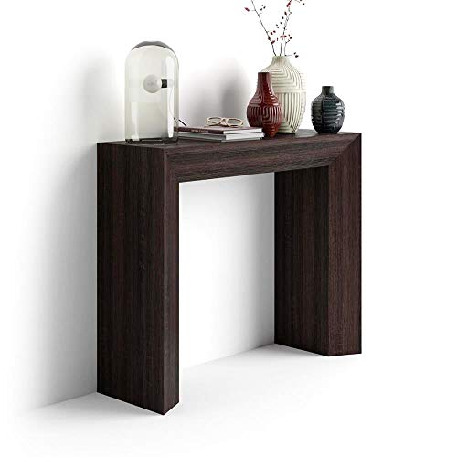 Mobilifiver Mesa Consola, Modelo Giuditta, Color Roble Oscuro, 90 x 30 x 75 cm