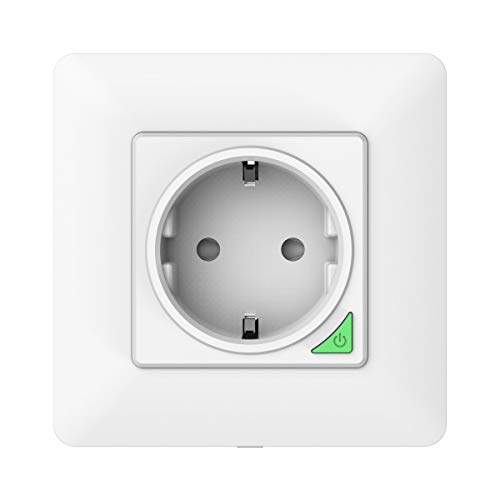 MoKo WiFi Enchufe de Pared Inteligente, [16A, 2.4GHz WiFi] Toma Corriente Integrado Panel de Pared, Funciona con Alexa, SmartThings, Google Home, Atajos de Siri, Temporizador, App Control Remot/Voz