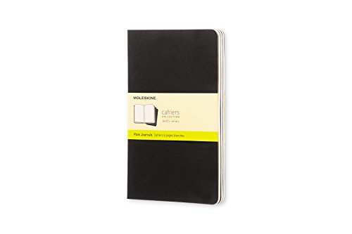 Moleskine - Cahier Journal Cuaderno de Notas, Set de 3 Cuadernos con Páginas , Tapa de Cartón y Cosido de Algodón Visible, Color Negro