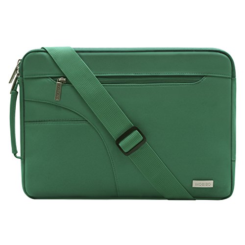 MOSISO Funda Protectora Compatible con 13-13.3 Pulgadas MacBook Air/MacBook Pro/Notebook Portátil, Bolsa de Hombro Blanda Maletín Bandolera con Asa Lateral, Verde Pavo Real