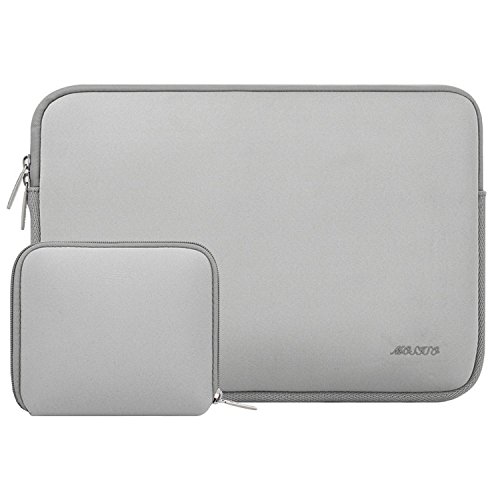 MOSISO Funda Protectora Compatible con 13-13.3 Pulgadas MacBook Air/MacBook Pro/Ordenador Portátil, Bolsa Blanda de Neopreno Agua Repelente con Pequeño Caso, Gris