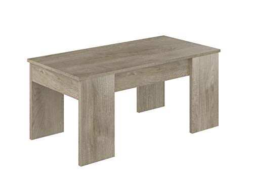 Movian Aggol Modern - Mesa de centro elevable, 50 x 100 x 44 cm (Efecto Roble)