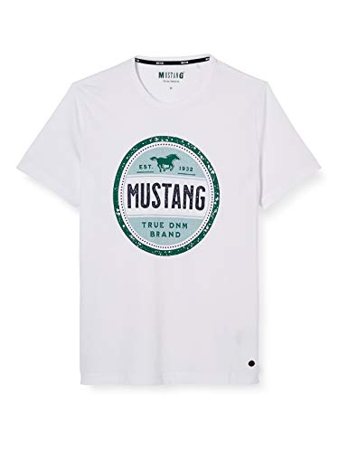 mustang Alex C Print Camiseta, Blanco (General White 2045), Small para Hombre