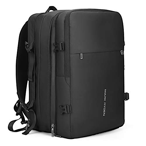 Muzee Mark Ryden Mochila para portatil,Mochila antirrobo Mochila para Hombre con Puerto USB para computadora de 17.3 Pulgadas, Mochila Escolar Repelente al Agua para Viajes de Trabajo Diarios, Negro