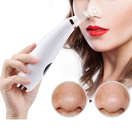 Natriz Limpiador de Poros, Extractor de Puntos Negros Limpiador Facial Blackhead Remover Eliminador Puntos Negros con USB Carga Portáti, 6 Cabezales y 3 Modos para Espinillas y Acné