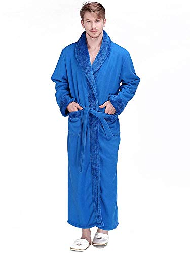 NBVCX Vida hogareña Pareja Algodón Tejido con Cuello en V Kimono Largo Bata Albornoz Pijamas Suaves Servicio a Domicilio Bata de Bolsillo para Hombre Cómoda (Tamaño: Mujer-XL.)