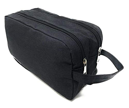 Neceser Bolsa de Aseo para Hombre Juvenil Deporte y Viaje Tres departamentos Individuales Amplio 25x10x15 (Black AceMonkey)