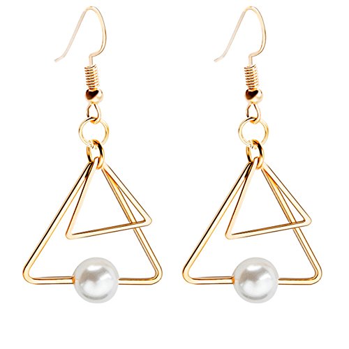 Nikgic 3 * 1,5 cm Oro Plata Mode Retro Triángulo Geométrico colgante pendientes sencilla personalidad pendientes mujeres Día accesorios