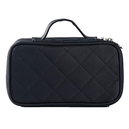 OMVOVSO Almacenamiento de Caja cosmética, Bolsas cosméticos Bolsa Maquillaje para Mujeres Operador Tour Cepillo Profesional Necesario Bolso Aseo Belleza,Negro