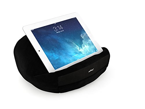 padRelax Negro I Soporte para e-Readers y tabletas de hasta 12.9 Pulgadas, Cama, sofá, Mesa, Compatible con Apple iPad, Compatible con Samsung Galaxy