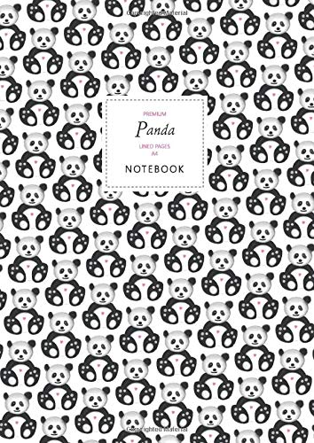 Panda Notebook - Lined Pages - A4 - Premium: (White Edition) Fun notebook 192 lined pages (A4 / 8.27x11.69 inches / 21x29.7cm)