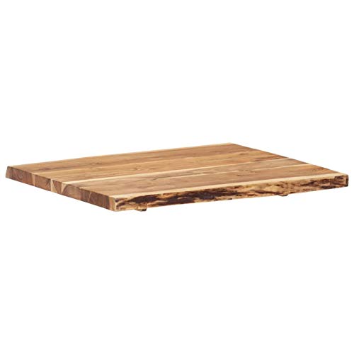 pedkit Superficie de Mesa Tablero para Mesa de Cocina de Madera Maciza de Acacia 80x60x3,8 cm