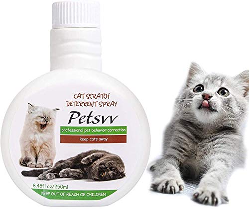 Petsvv Aerosol Disuasorio de Arañazos para Gatos, Aerosol Antiarañazos para Gatos Seguro para Plantas, Muebles, Suelos, no Tóxico, sin Alcohol