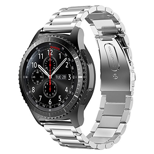 PINHEN Correa de Repuesto para Reloj Huawei Watch GT - 22mm Correa de Reloj de Acero Inoxidable Correa de liberación rápida para Huawei Watch GT2 46mm/ Magic Watch 2 46mm (Silver)