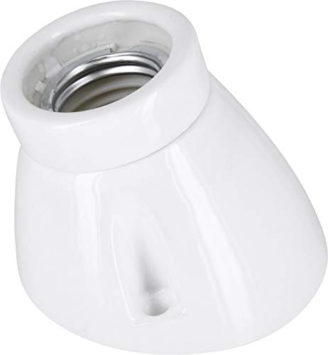 Premium - Lámpara de techo (E27, 230 V, porcelana, cerámica, acodada, alta frecuencia, máx. 1000 W), color blanco