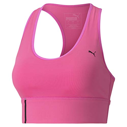 PUMA Mid Impact Long Line BH Sujetador para Mujer, Rosa Luminoso, Extra-Large