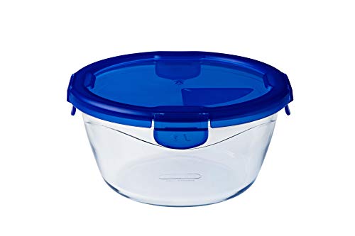 Pyrex Cook & Go Recipiente Redondo 20 cm 160CL con Tapa Cook&GO, Azul, 4.69 cm