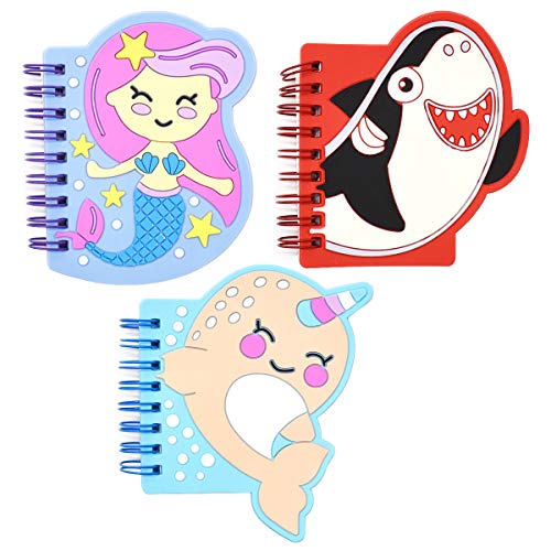 Qixuer 3 Piezas Nuevo Animal Lindo Portátil Cuaderno,Cuaderno de Bolsillo Cartoon Cuaderno con un Pequeño Fresh Bobina Esta Mini Cuaderno para Estudiantes Regalo para Niños