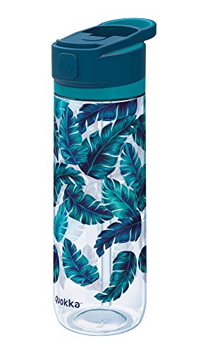 Quokka Quick Sip - Deep Jungle 830 ML | Botella de Agua Deportiva Reutilizable de Tritan sin BPA - Fácil Apertura con Boca de Silicona Anti-Goteo