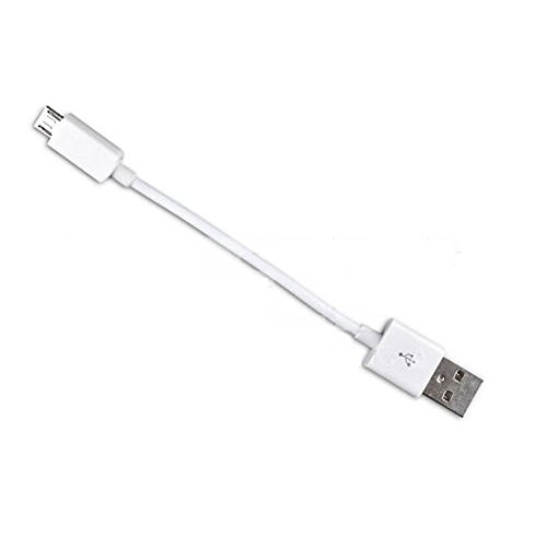 REY Cable Micro USB a USB para Carga y Transferencia de Datos, 10 cm Blanco