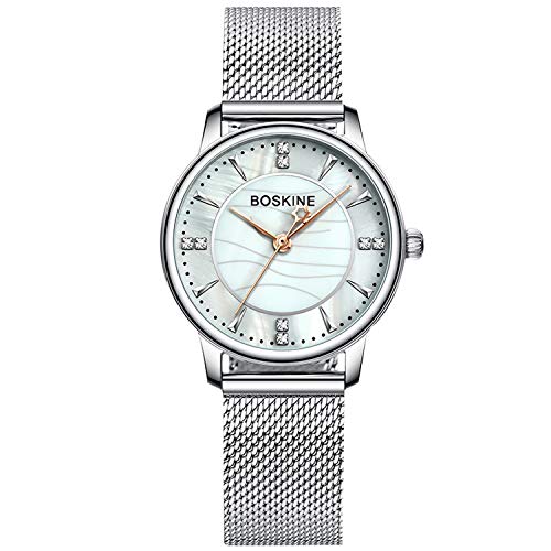 RORIOS Mujer Relojes Cuarzo Analogico Relojes Elegante Niña Relojes Acero Inoxidable Banda Mesh de Pulsera Casual Mujer Reloj