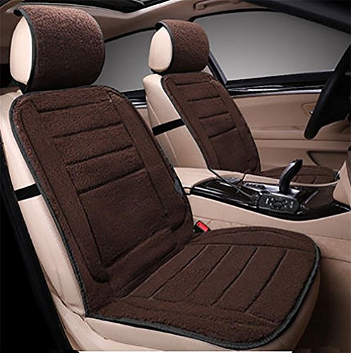 RUIRUI Cojín de Asiento calefactado de 12 voltios con Controlador de Temperatura de 3 vías, Two Seat Charm Coffee