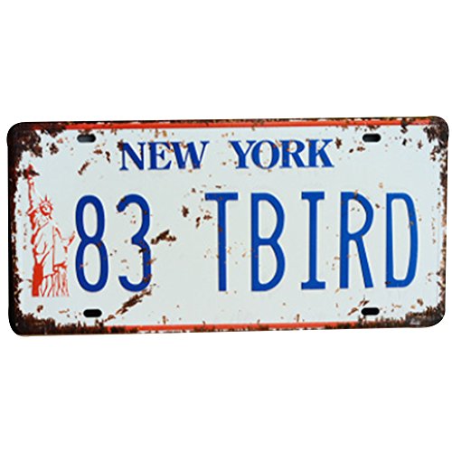 Runfon Placa decorativa de metal con diseño retro de Nueva York, ideal para el coche, para el baño o el bar