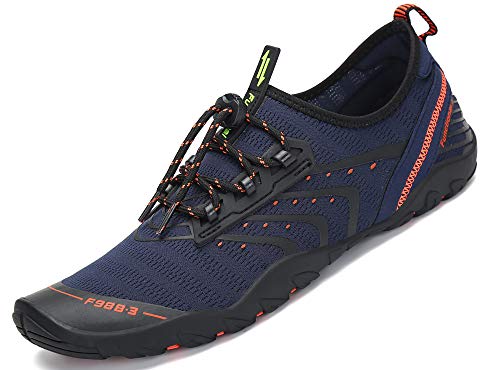 SAGUARO Unisex Barefoot Escarpines Zapatos de Agua Playa Hombre Mujer Minimalistas Zapatillas de Deportes Acuáticos Secado Rápido Calzado, Azul 43