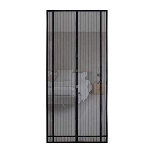 Sekey 220x100cm Cortina Mosquitera magnética para la protección contra insectos, el mosquitera magnético ideal para puerta de balcón, puerta de terraza (se puede cortar en altura y ancho), negro