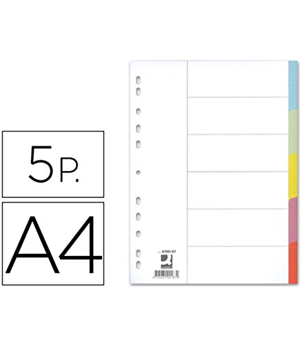 Separador Cartulina Juego De 5 Separadores Din A4 Multitaladro