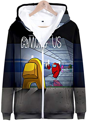 Silver Basic Among Us Chaqueta para Niños Sudadera con Cremallera Sudadera Divertida Sudadera de Impostor Fanáticos de Los Videojuegos Jersey Navideño XS, 815Rojo-2