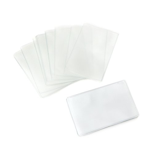 SimpleLife Protectores de Mangas de Tarjetas de plástico Transparente de 20 Piezas, Bolsillo para Tarjetas de crédito/Carteras con Inserto de Billetera para Tarjetas de identificación