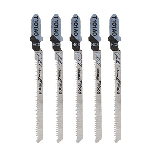 siwetg 5 Unids T101AO HCS T-Shank Jigsaw Blades Kits De Herramientas De Corte De Curvas para Madera Plástico