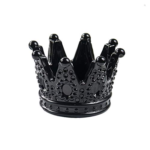 Skdayy Cenicero de Vidrio con Tapa Ashtray Transparente Black Crown Glass Cigar Cenicero Fumar Accesorio Tabaco Tabaco Bandeja Tenedores de Velas para el hogar Decoración Regalos Cenicero de Cristal