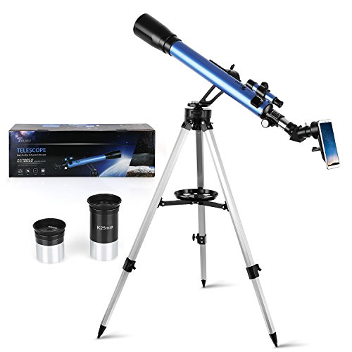 Telmu Telescopio Astronomicos GS70060 700mm x 60mm Ampliación hasta 116 Veces Gran Aumento Prar Buscar el Mundo